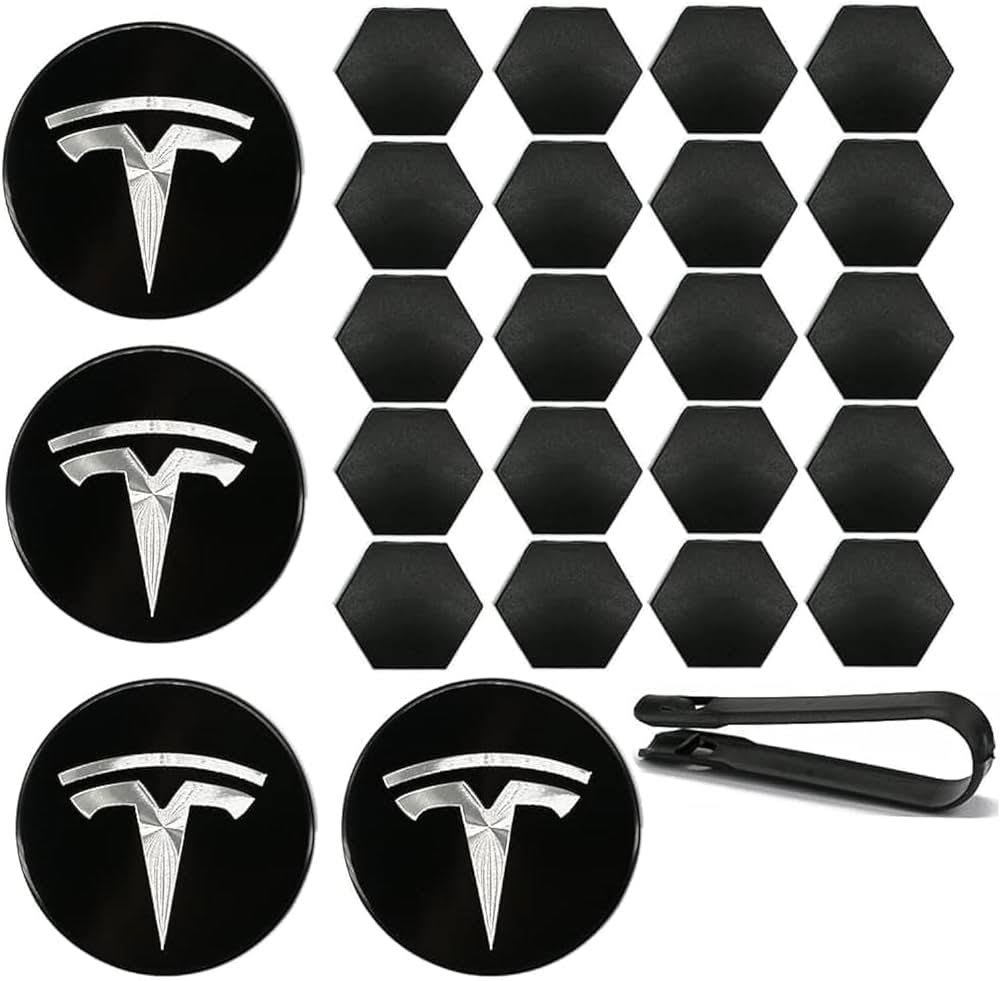 Tyre screw cover & center cover black