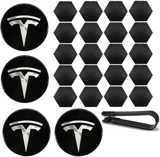 Tyre screw cover & center cover black